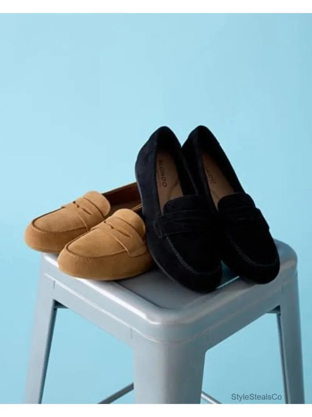 Womens Slip-On Loafers Water Resistant Leather Comfort
